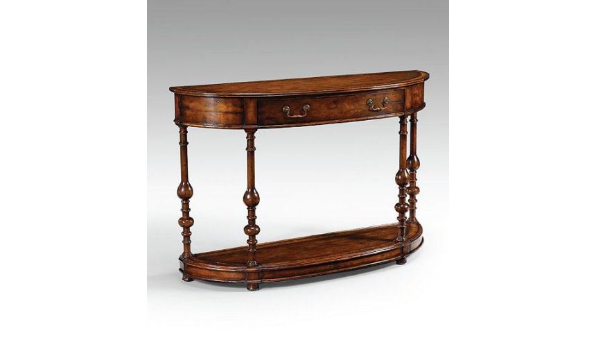 Console & Sofa Tables Walnut Demilune Console Table in Medium Walnut
