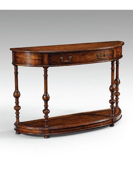 Console & Sofa Tables Walnut Demilune Console Table in Medium Walnut