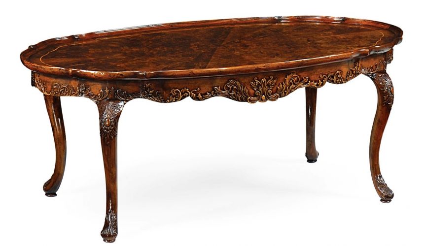 Coffee Tables High End Furniture Oval Carved Coffee Table