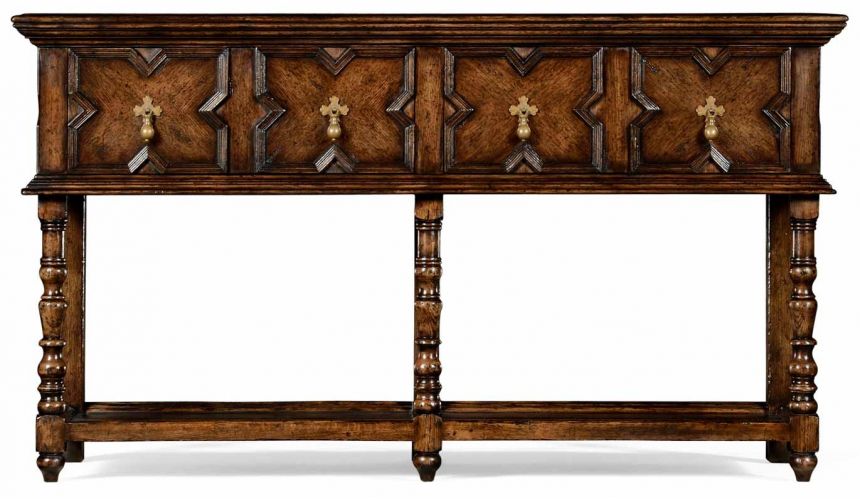 Tudor style Distressed Dark Oak Sideboard-80