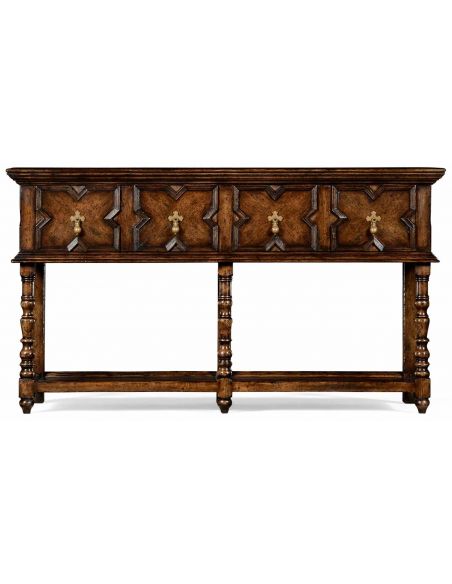 Tudor style Distressed Dark Oak Sideboard-80