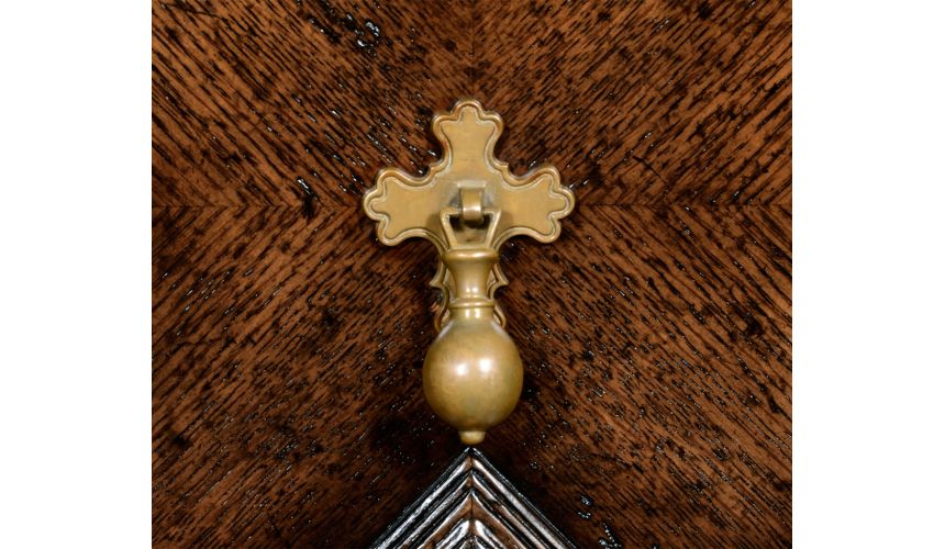 Tudor style Distressed Dark Oak Sideboard-80