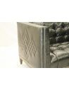 SOFA, COUCH & LOVESEAT 7 Cool, Black Leather Tufted Sofa, Custom Stitching