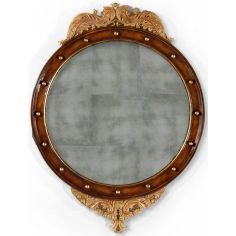 Decorative Accessories Walnut & gilt round embellished mirror (Large)