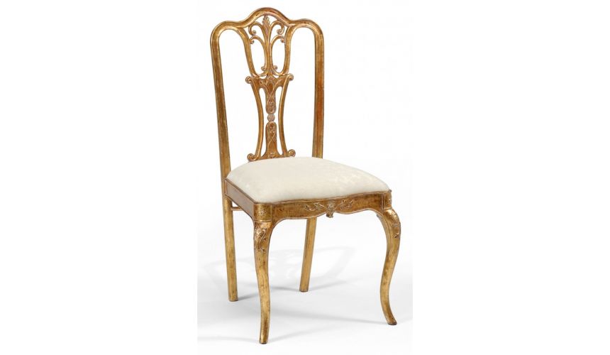 Dining Chairs 18th Century style Gilded Walnut Side Chair-30