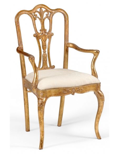 18th Century style Gilded Walnut Armchair-39