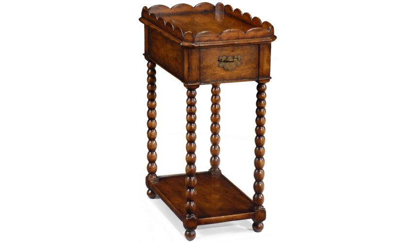 Queen Anne Style Small Side Or Lamp, Oak Queen Anne End Tables