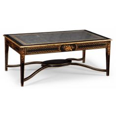 Rectangular and Square Coffee Tables Decorative Hand Painted Black Coffee Table-100