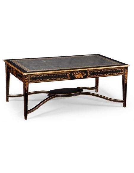 Decorative Hand Painted Black Coffee Table-100