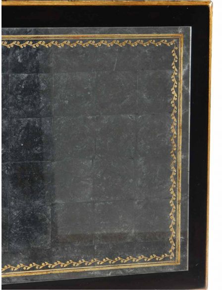 Rectangular and Square Coffee Tables Decorative Hand Painted Black Coffee Table-100