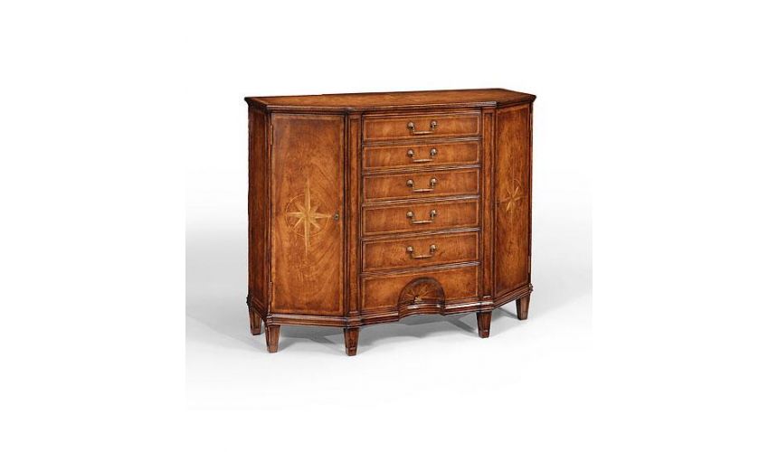 Breakfronts & China Cabinets Chest Of Drawers Marquetry Walnut Cabinet