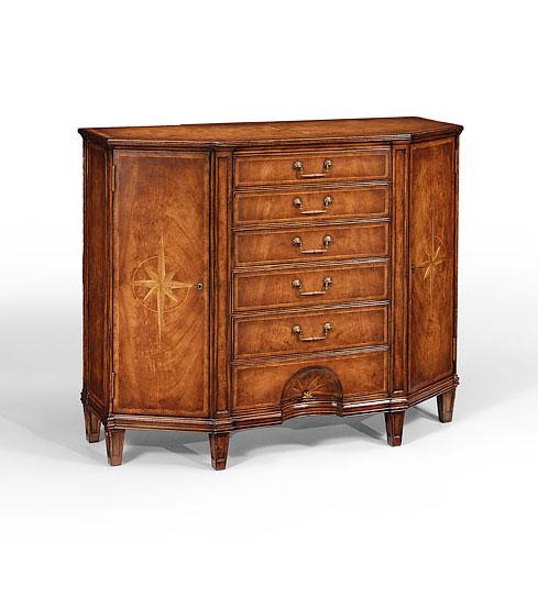Breakfronts & China Cabinets Chest Of Drawers Marquetry Walnut Cabinet
