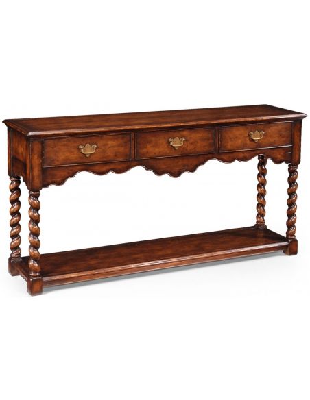 Foyer Center Tables Country Walnut Console Table