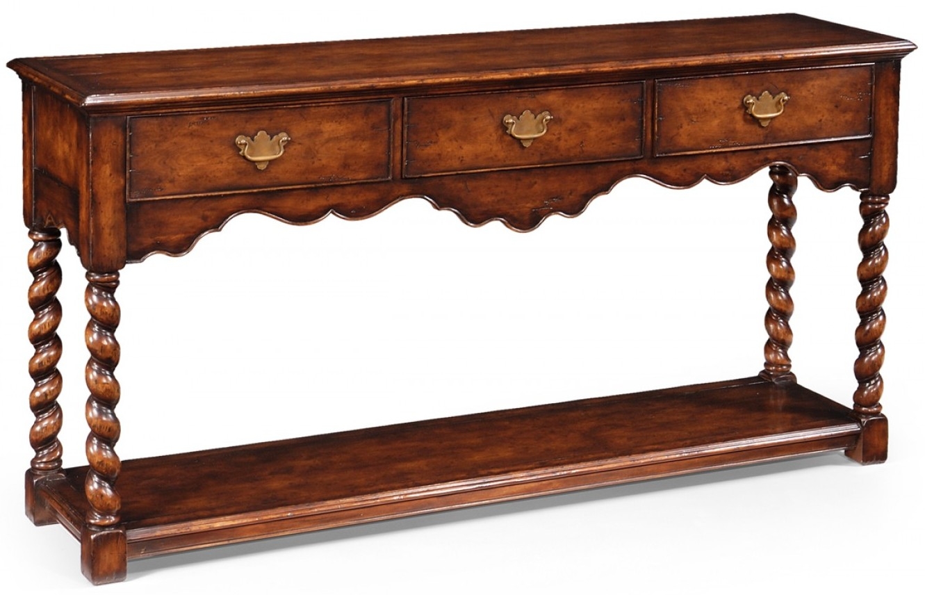 Foyer Center Tables Country Walnut Console Table