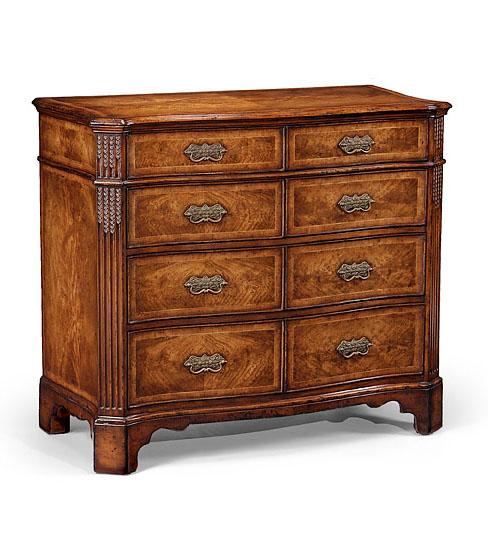 Chest of Drawers Chest Of Drawers Crotch Walnut with eight graduated drawers