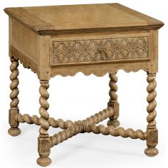 Gothic Style Furniture Light oak square side table