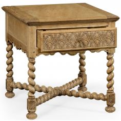Gothic Style Furniture Light oak square side table 2