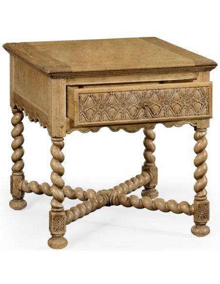 Gothic Style Furniture Light oak square side table