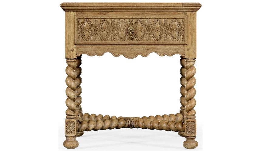 Gothic Style Furniture Light oak square side table