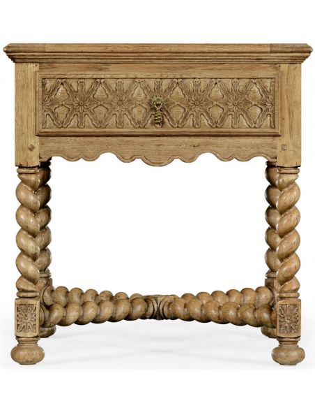 Gothic Style Furniture Light oak square side table