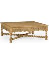 Coffee Tables Light oak square distressed coffee table