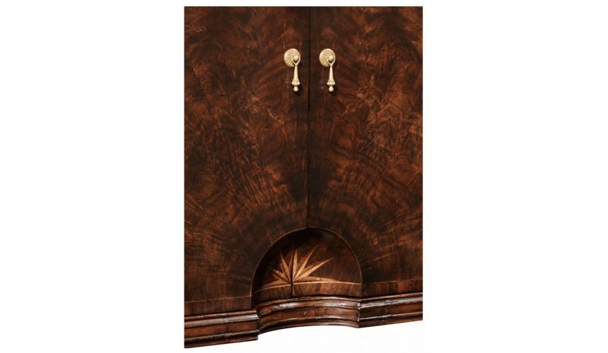 DINING ROOM FURNITURE Dark Walnut Wood Side Cabinet-81