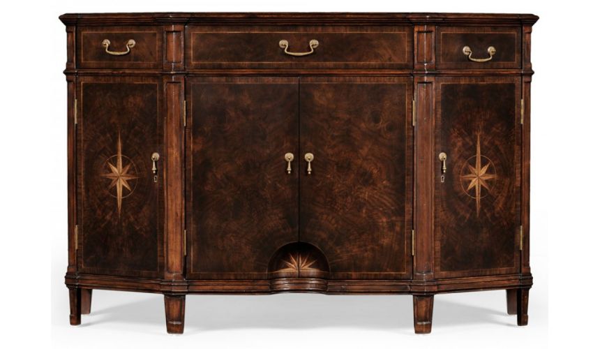 DINING ROOM FURNITURE Dark Walnut Wood Side Cabinet-81