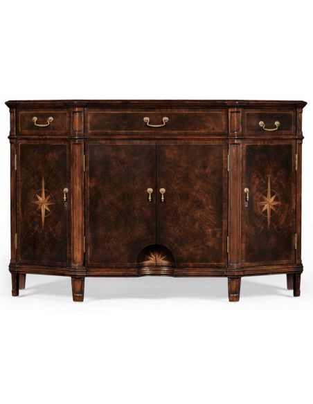 DINING ROOM FURNITURE Dark Walnut Wood Side Cabinet-81