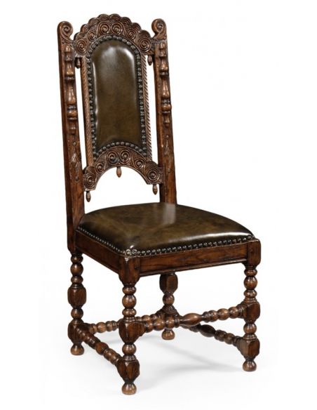 Dining table furniture High Carved Oak Side Chair