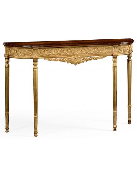 Louis IV style Narrow Console Table-31