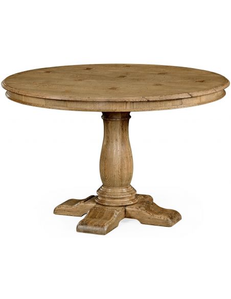 Light oak pedestal dining table