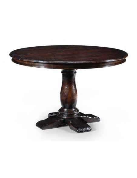 High End Round Dining Table In Dark Brown