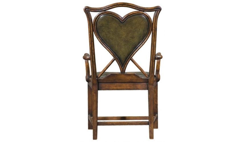Dining Chairs High End Dinning Heart Arm Chair with a card playing theme