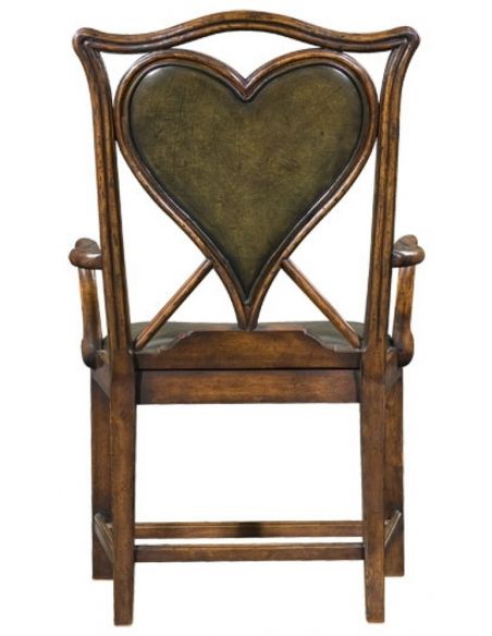 Dining Chairs High End Dinning Heart Arm Chair with a card playing theme
