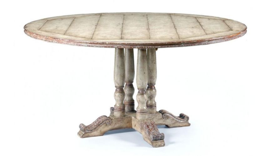 Furniture High Painted Round Dining Table 60 With Plank Top And Furniture High Painted Round Dining Table 60