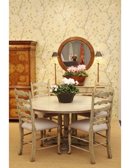 Painted pedestal discount table and chairs