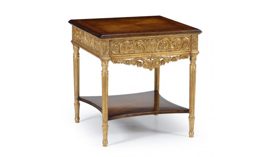Square & Rectangular Side Tables 593288 gilded gold side lamp table