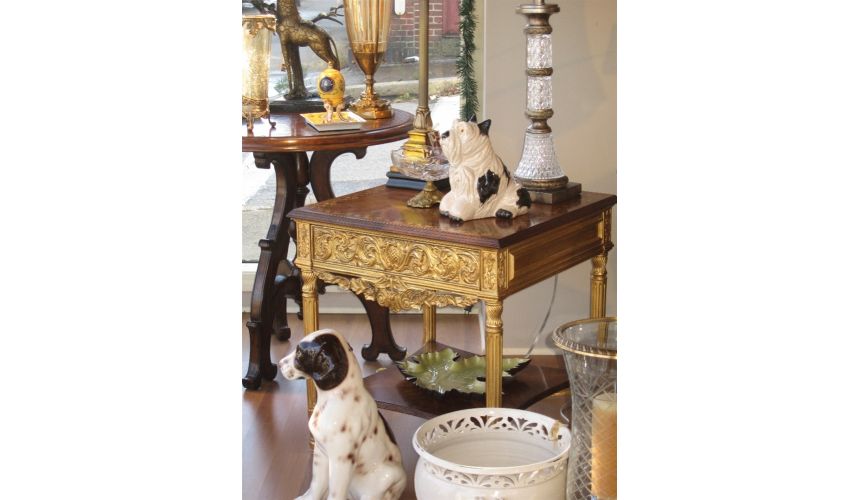 Square & Rectangular Side Tables 593288 gilded gold side lamp table
