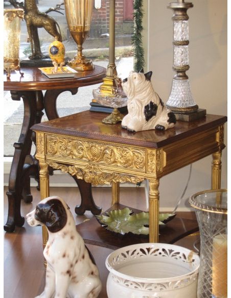 Square & Rectangular Side Tables 593288 gilded gold side lamp table
