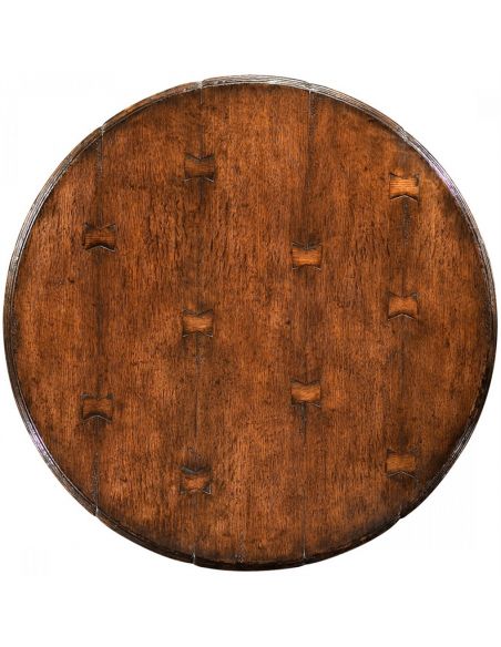 Round & Oval Side Tables Round Dark Brown Oak Bar Table-50
