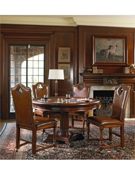 Square & Rectangular Side Tables Walnut Wood High Backed Side Chair-87