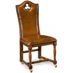Square & Rectangular Side Tables Antiqued Brown High Backed Side Chair-89