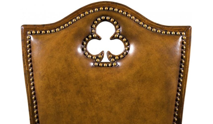 Square & Rectangular Side Tables Antiqued Brown High Backed Side Chair-89