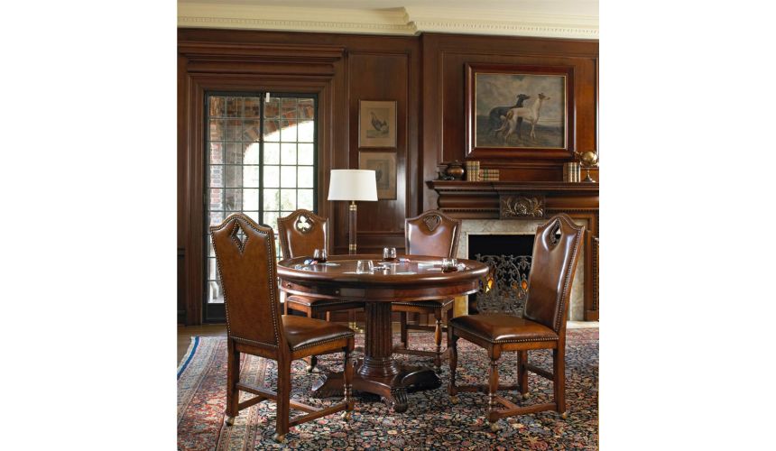 Square & Rectangular Side Tables Antiqued Brown High Backed Side Chair-89