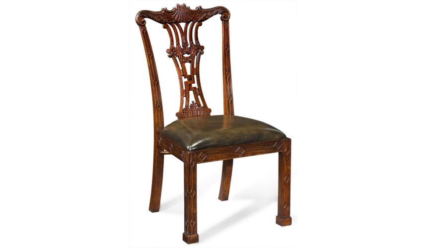 Dining Chairs High End Dinning Room Furniture Carved Back Side Chair