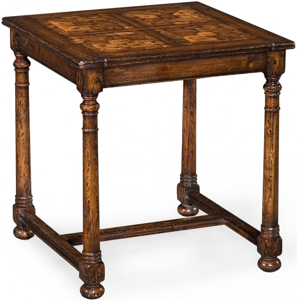 Square & Rectangular Side Tables Heavily Distressed Walnut Side Table-13