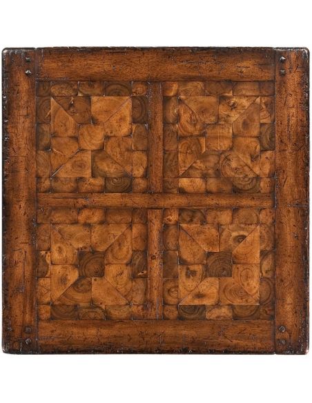 Square & Rectangular Side Tables Heavily Distressed Walnut Side Table-13