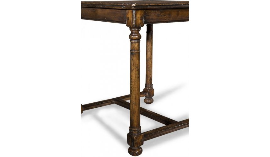 Square & Rectangular Side Tables Heavily Distressed Walnut Side Table-13