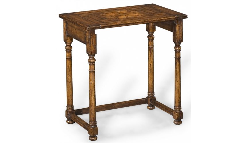 Square & Rectangular Side Tables Antique Wooden Nesting of Three Tables-21