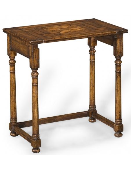 Square & Rectangular Side Tables Antique Wooden Nesting of Three Tables-21